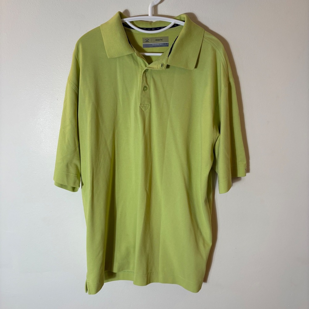 Cutter & Buck CB DryTec Mens XL Golf Polo Shirt Lime Green Moisture Protection